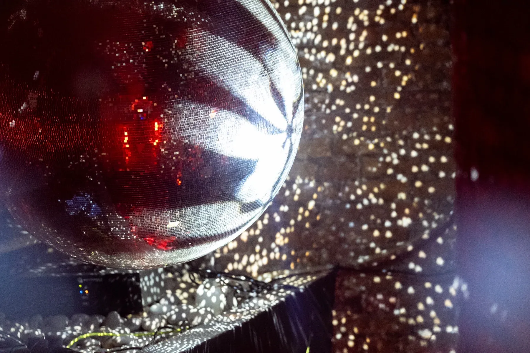 A mirror ball at fabric